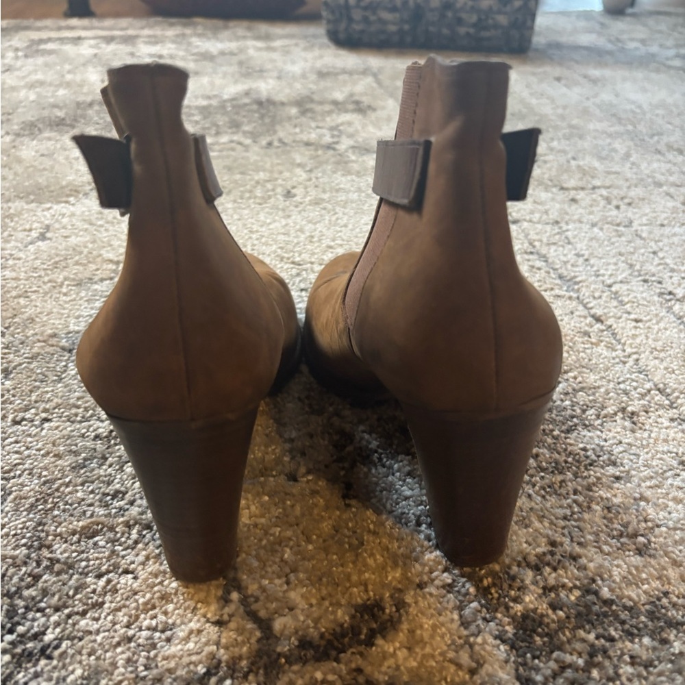 Madewell Lonny Leather Western Strap Block Heel Ankle Boot Size 10 Brown - Picture 6 of 8